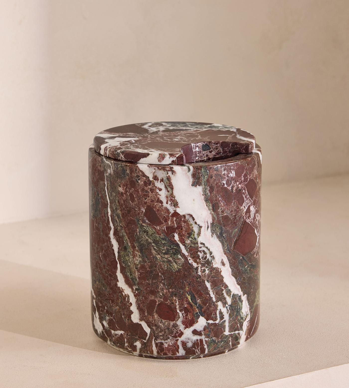 Pavel Red Marble Ice Bucket