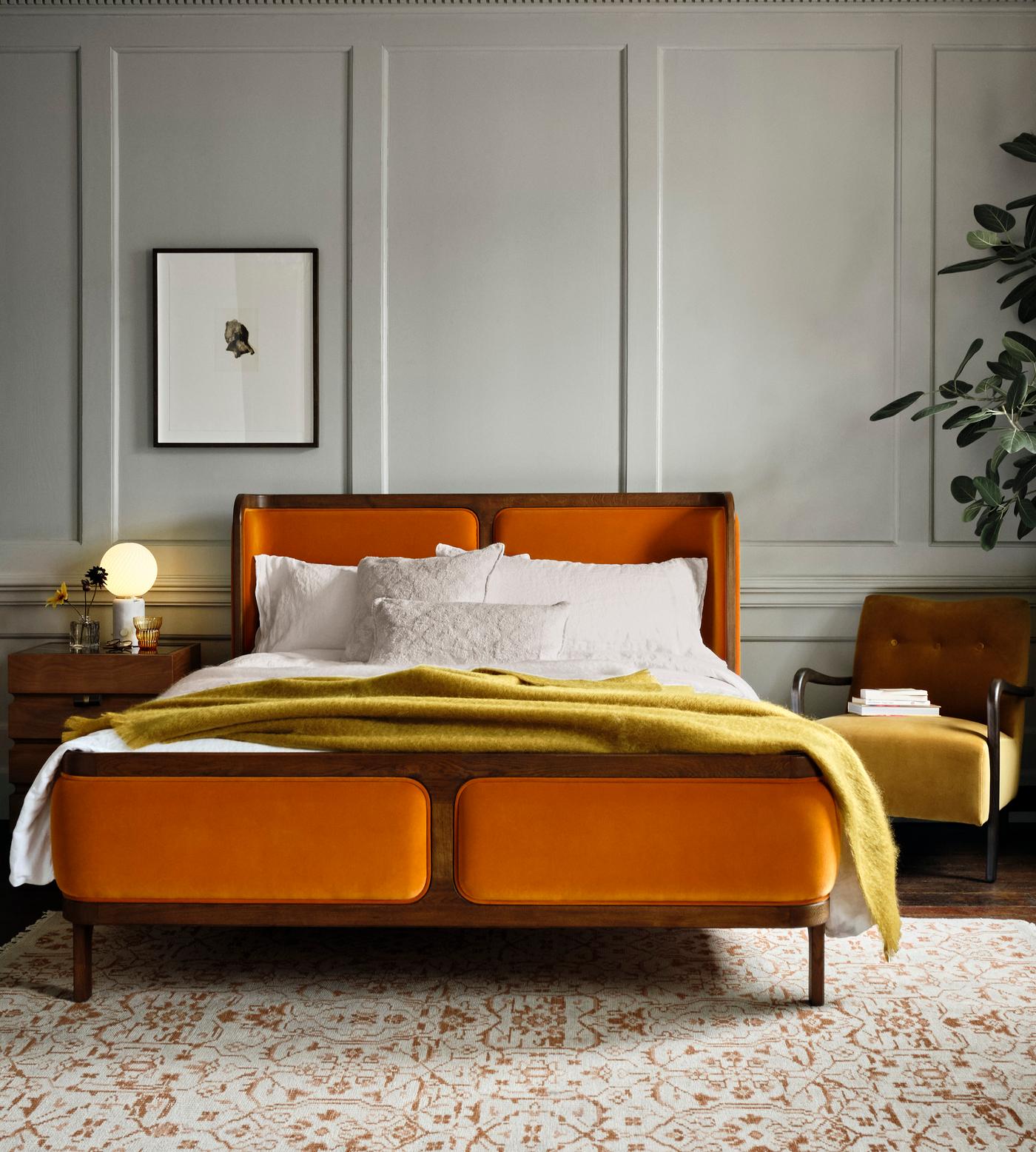 Belsa Bed, Full, Tangerine, US