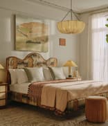 Aubrey Bed - Super king - Linen - Floral Ikat - Hover Image