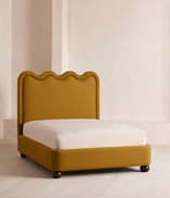 Tristan Bed - Emperor - Linen - Turmeric - UK - Listing Image