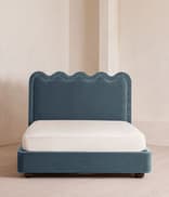 Tristan Bed - Super King - Velvet - Grey Blue - Hover Image