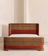 Devon Bed - King - Velvet - Rust - US - Hover Image