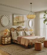 Aubrey Bed - King - Linen - Floral Ikat - Hover Image