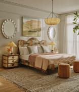 Aubrey Bed - King - Linen - Floral Ikat - US - Hover Image