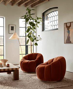 Garret Armchair - Velvet - Rust - Hover Image