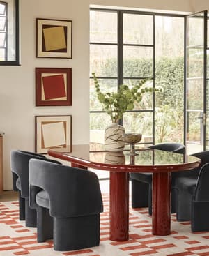 Geona Dining Table - High Gloss Lacquer - Bordeaux - Listing Image