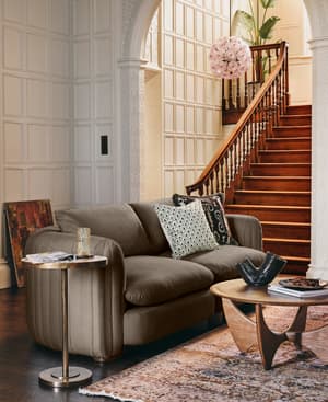 Vivienne Sectional Sofa - Three Seater - Linen - Sage - US - Hover Image