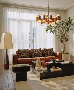 Marcia Three Seater Sofa - Leather - Chestnut - US - Listing Image