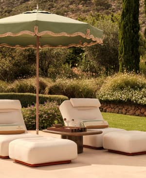 Tuuci Outdoor Parasol - Octagon 2.25m Fringed Sage - Listing Image