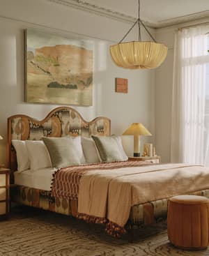 Aubrey Bed - Queen - Linen - Floral Ikat - US - Hover Image