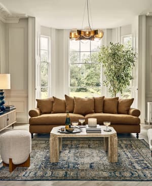 Audrey Four Seater Sofa - Linen - Ochre - Listing Image