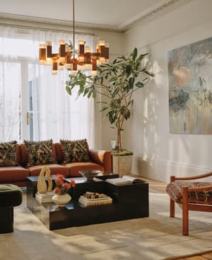 Marcia Three Seater Sofa - Leather - Chestnut - US - Hover Image