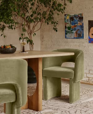 Morrell Dining Chair - Velvet - Lichen - Hover Image