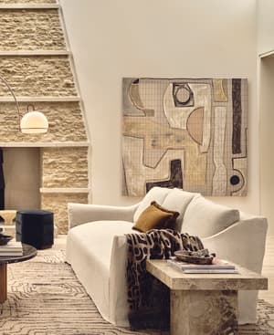 Roma Four Seater Sofa - Linen - Bisque - US - Hover Image