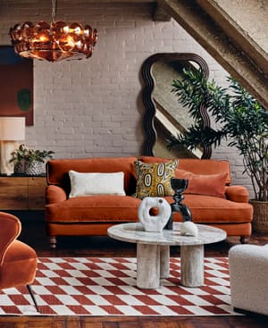 Arundel Three Seater Sofa - Velvet Rust - Listing Image