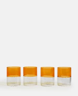 Collier Ribbed Tumbler S/4 Amber / Clear - Listing Image
