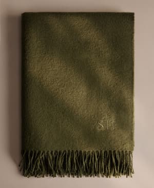 Maria Alpaca Throw - Olive - Hover Image