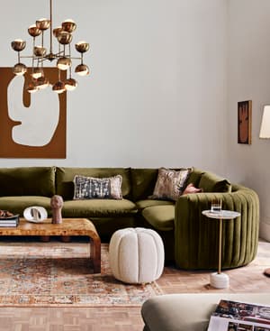 Vivienne Modular Corner Sofa - Velvet Olive - Listing Image