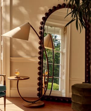 Emilia Bobbin Floor Mirror - Dark Ash - Hover Image