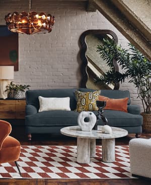 Arundel Three Seater Sofa - Velvet - Grey Blue - Listing Image