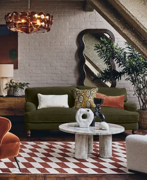 Arundel Three Seater Sofa - Velvet - Olive - Listing Image