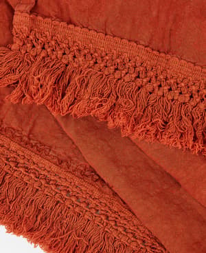 Rosa Linen Tablecloth 170 x 250cm - Rust - Hover Image