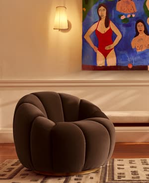 Garret Armchair - Velvet - Chocolate Brown - US - Hover Image