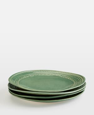 Adderbury Side Plate - Green - Set of Four - Listing Image