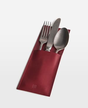 Paradise Row Cutlery Pouch - Red - Set of Six - Listing Image