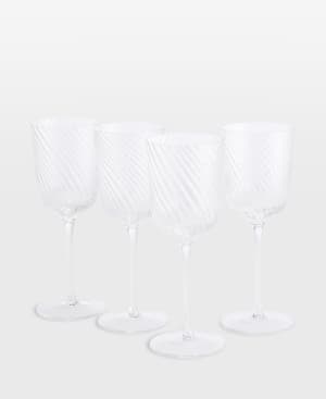 Brimscombe Optic White Wine Glass - Set of Four - Hover Image