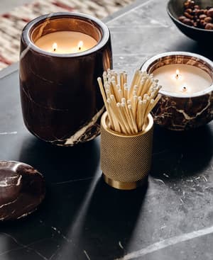 Fireside Rocca Marble Candle - Large - Listing Image