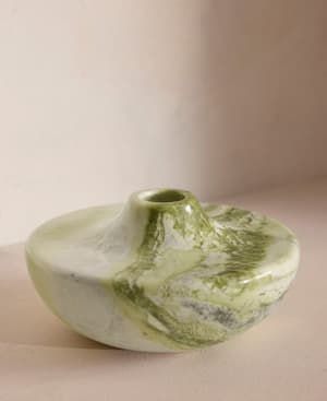 Alma Vase - Wide - Green - Listing Image