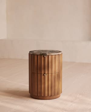 Railton Bedside Table - Dark Emperador Marble - Hover Image