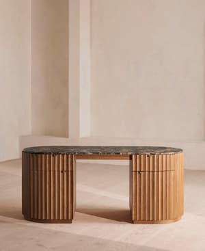 Railton Desk - Dark Emperador Marble - Hover Image