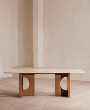 Elliot Dining Table - Travertine - Hover Image