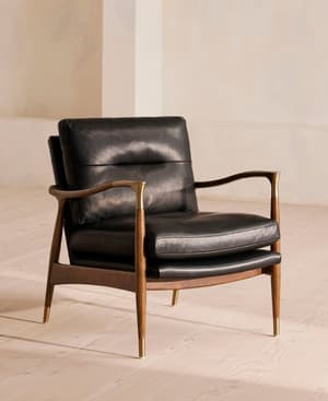 Theodore Armchair - Leather - Black - Listing Image