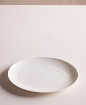 House Oval Dish - Large - Bone China - White - Hover Image