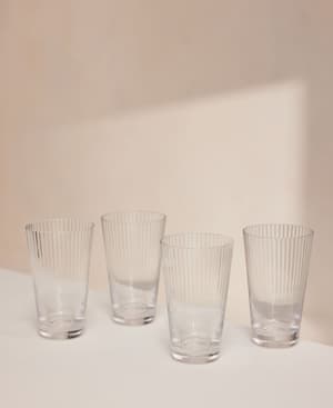Fluted Highball Glass - Set of Four - Hover Image