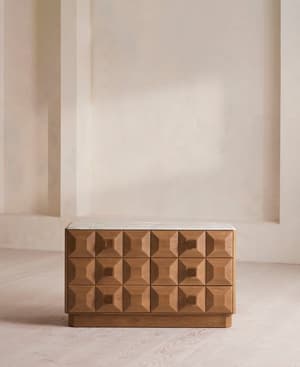 Marius Six Drawer Dresser - Arabescato Corchia Marble - Hover Image