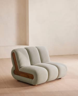 Noelle Sectional Armchair - Textured Wool Boucle - Pistachio - US - Hover Image