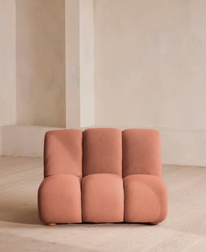 Noelle Sectional Armchair - Textured Wool Boucle - Coral - US - Listing Image