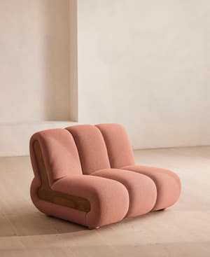 Noelle Sectional Armchair - Textured Wool Boucle - Coral - US - Hover Image