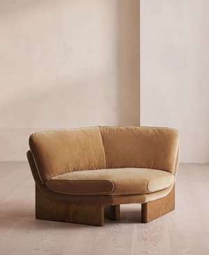 Tellis Corner Chair - Velvet - Camel - US - Hover Image