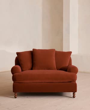 Audrey Loveseat - Velvet - Rust - US - Hover Image