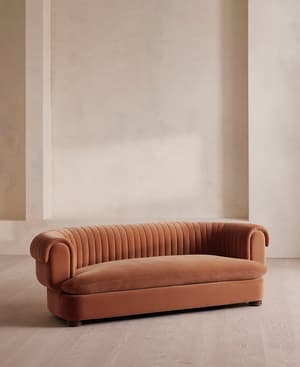 Rava Three Seater Sofa - Velvet - Antique Rose - US - Listing Image