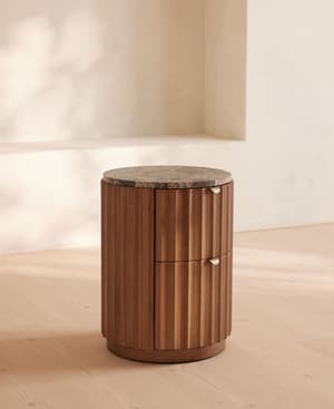 Railton Bedside Table - Dark Emperador Marble - Hover Image