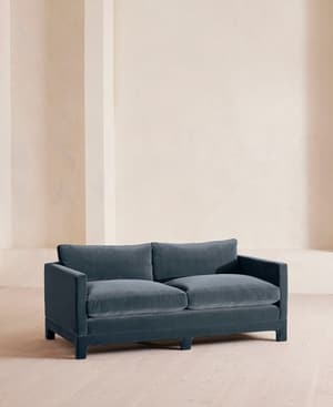 Ashford Two Seater Sofa - Velvet - Grey Blue - Listing Image