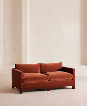 Ashford Two Seater Sofa - Velvet - Rust - Listing Image