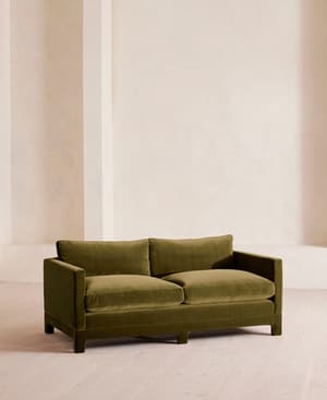 Ashford Two Seater Sofa - Velvet - Olive - Listing Image