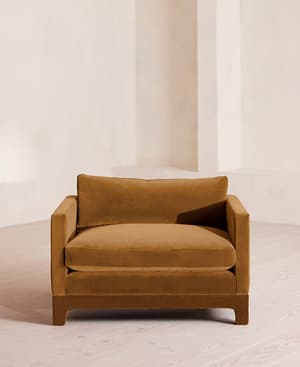 Ashford Loveseat - Velvet - Mustard - Hover Image